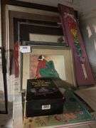 Lots of matted prints in frames. Various sizes. In basement