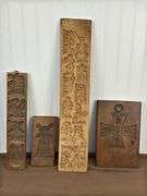 Dutch wood cookie boards, shoes, wood shoe stretchers