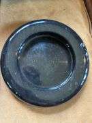 Pottery plate (cracked) marble shallow dish