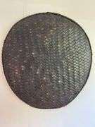 21” woven rattan tray, 9” x 11” basket