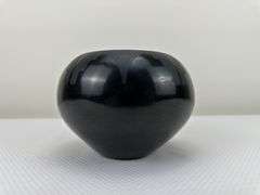Signed Maria Martinez Blackware Pottery Bowl