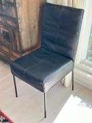 Le Corbusier LC6 Dining Table with Custom Black Granite top, 8 Montis Leather Dining Chairs