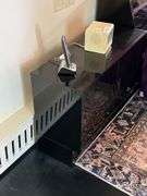Pr of black laquered night stands