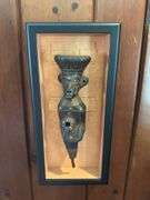 2 framed African ceremonial sculptures 7.5” x 15.5”