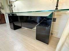 Roche Bobois by Luigi Gorgoni Modernist Black Lacquer and Glass buffet/server