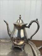 Oneida silver plated tea service set on 24.5” by 13.5” double handled tray