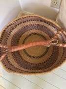 Vintage large striped African basket