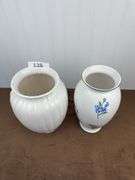 Pair of ceramic candlesticks hand painted Poland,  2  vases “Delft Hollander” “TIFFANY & Co.