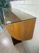 Post-Modern Wall-Mounted Console with Glass Top