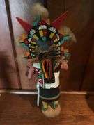 Signed 15” tall Hopi Kachina Doll, signed 9” Ogee Kachina doll
