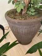 Artificial tree in large resin pot, 88” h
