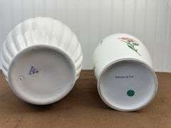 Pair of ceramic candlesticks hand painted Poland,  2  vases “Delft Hollander” “TIFFANY & Co.