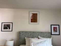 3 framed & matted prints: El Jalen by John singer 17” X 21”. Abstract artwork 20” X 26”   Coyote 75 by Harry Fonseca  17” X 20”