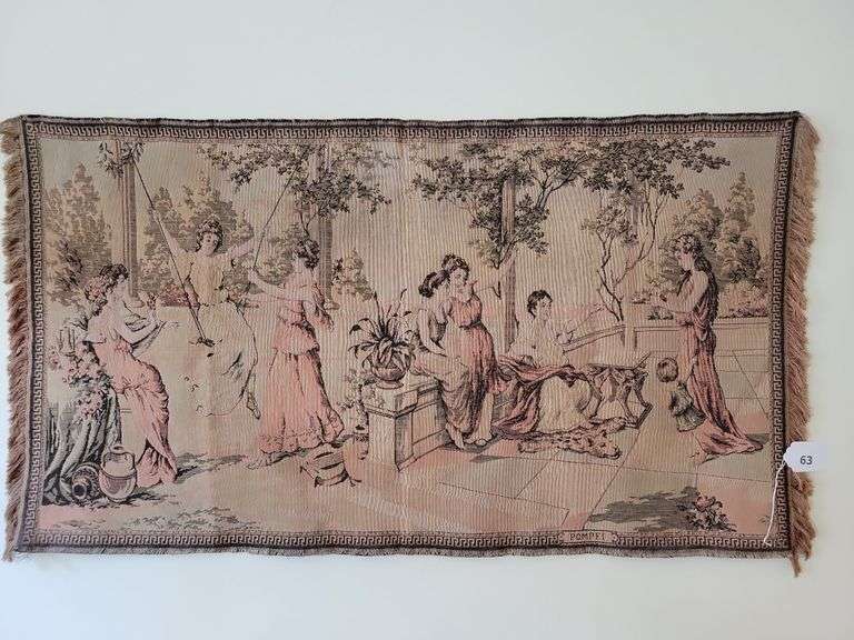 Vintage Tapestry French Muses  48 x 25