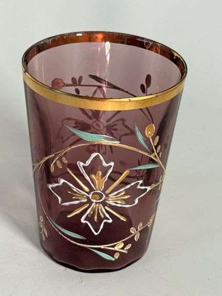 Handpainted amethyst glass 4" image