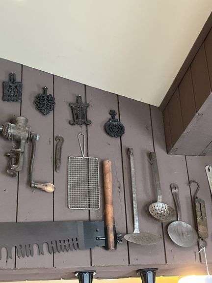 Meat grinders, trivets, metal utensils