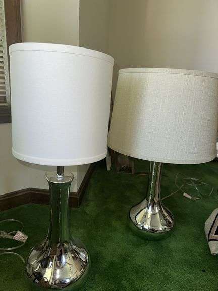 Pair of mercury glass base lamps