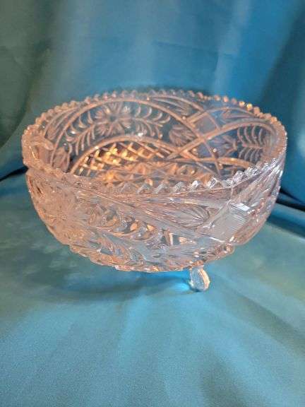Footed Pressed Glass Dish image