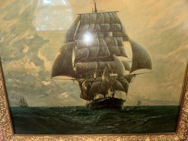 Framed ship picture