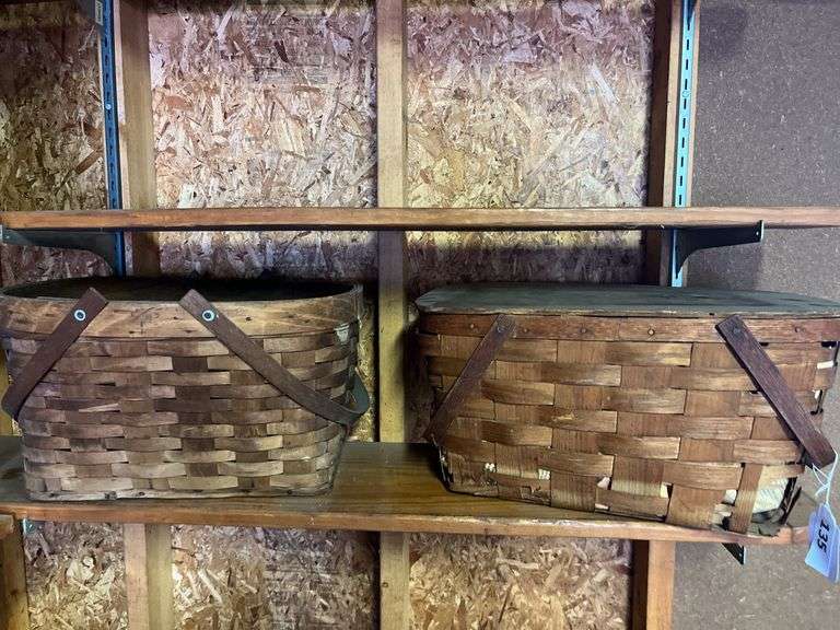 2 vintage wicker baskets