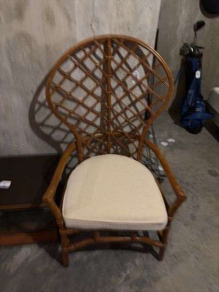 Bamboo style chair w/ cushion image