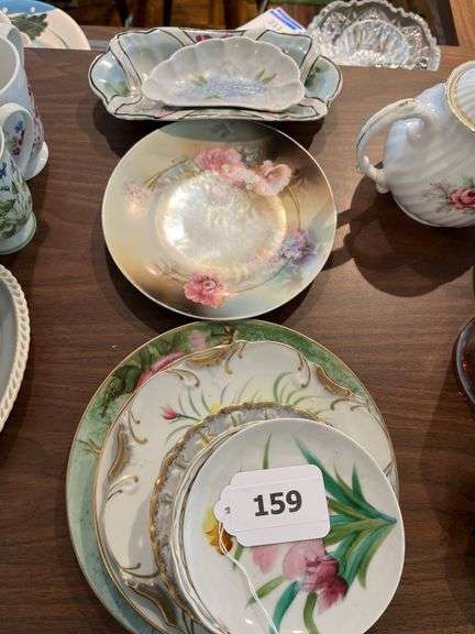 Hand painted porcelain plates, saucers, bone dishes image