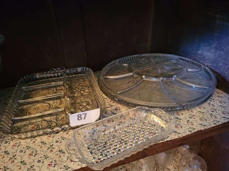 Clear Glass Collection- Platters, Divided Dish, Rectangular Dish image