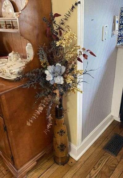 27.5” Composite floor vase with flowers image