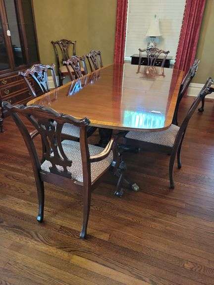 American Masterpiece Collection by Hickory Dining Table and 10 Chairs