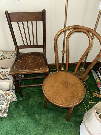 2 antique side chairs