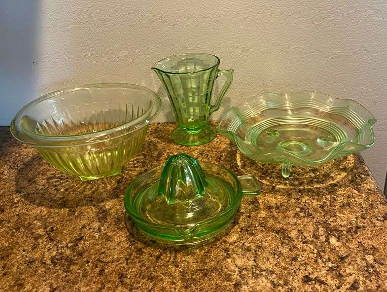 Uranium glass pieces