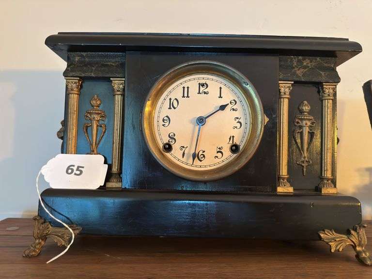 Antique E . Ingraham mantel clock. Missing glass. 91/2” Tall image