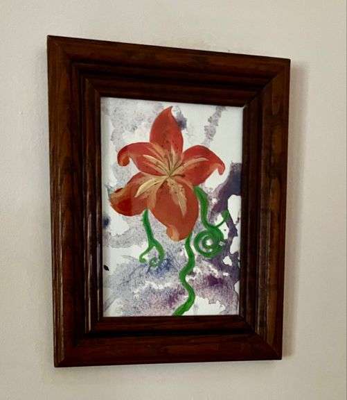 Framed watercolor picture image