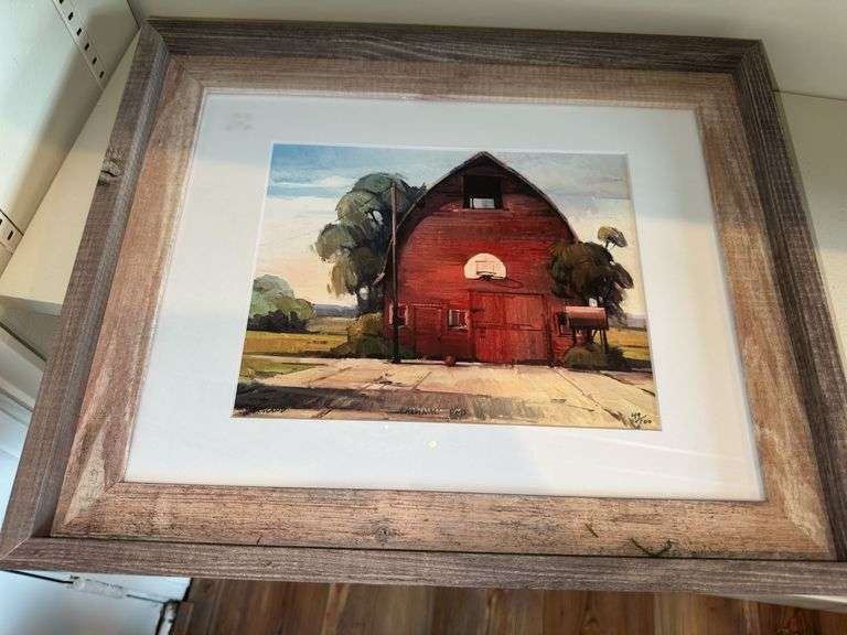 Signed and numbered print in wooden frame 14” x 17” image