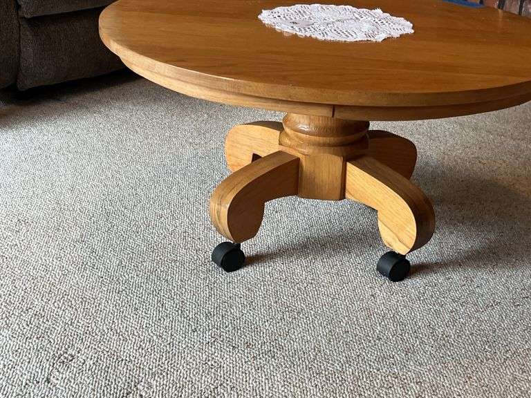 Oak 36”diameter coffee table