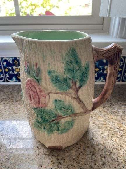 Majolica rose pitcher image
