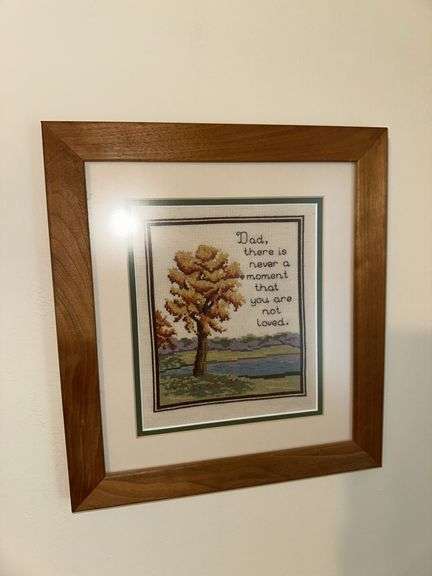 2 Dad inspired Cross-stitch framed pictures