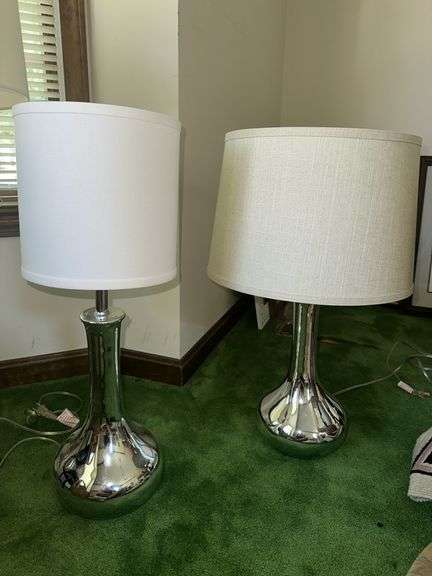 Pair of mercury glass base lamps