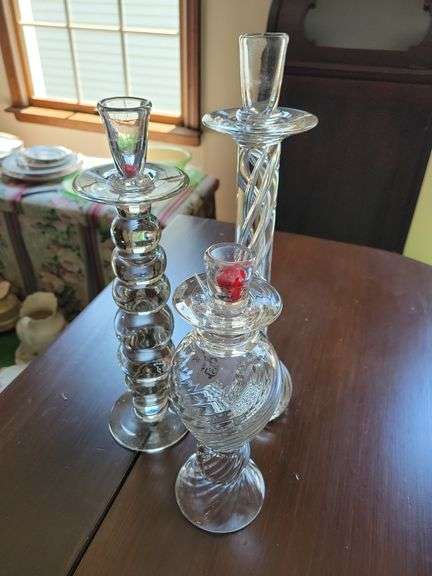 Clear Glass Candle Holders image
