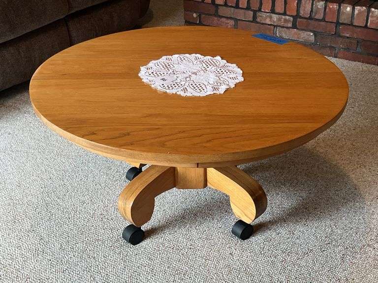 Oak 36”diameter coffee table