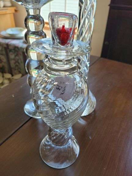 Clear Glass Candle Holders