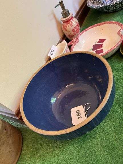 10” blue crock bowl