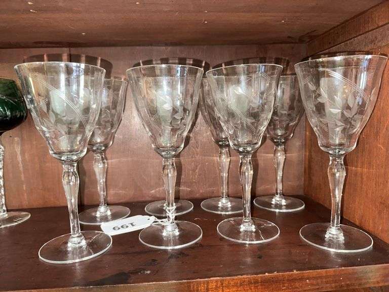 8 Etched crystal stemware image
