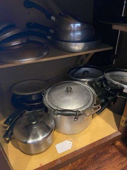 Pots and pans, pressure cookers, vintage wear-ever