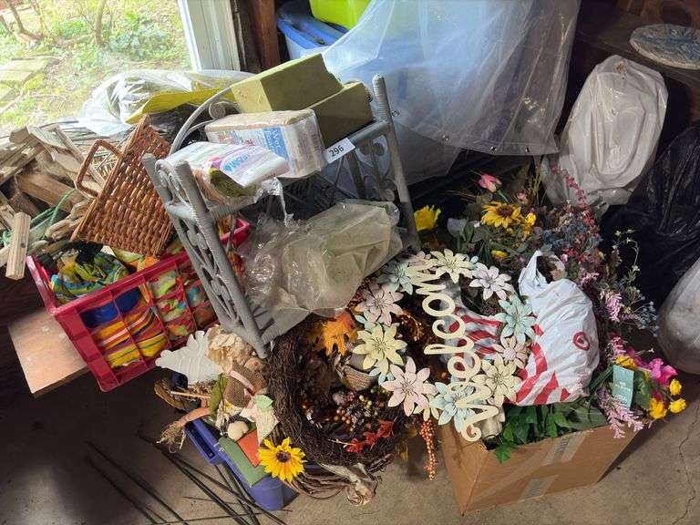 Flowers, wicker shelf, hangers (does not include storage totes) image