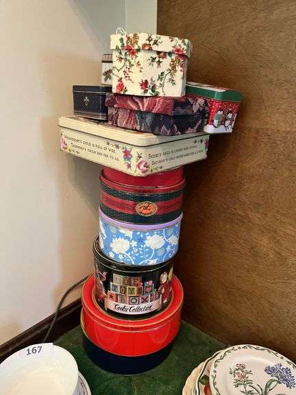 Various square & round tins image