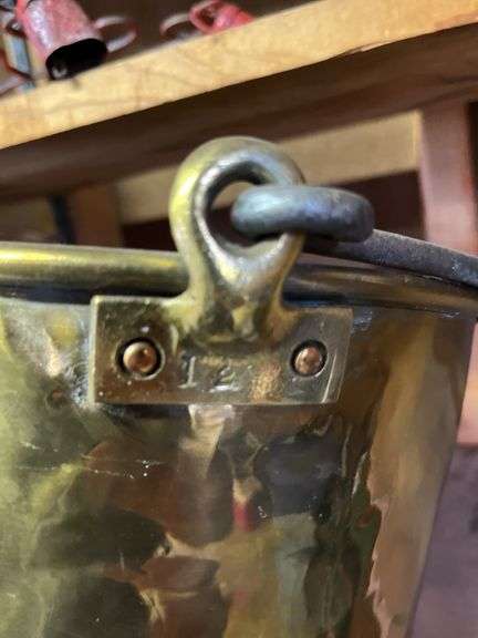 2 vintage brass buckets