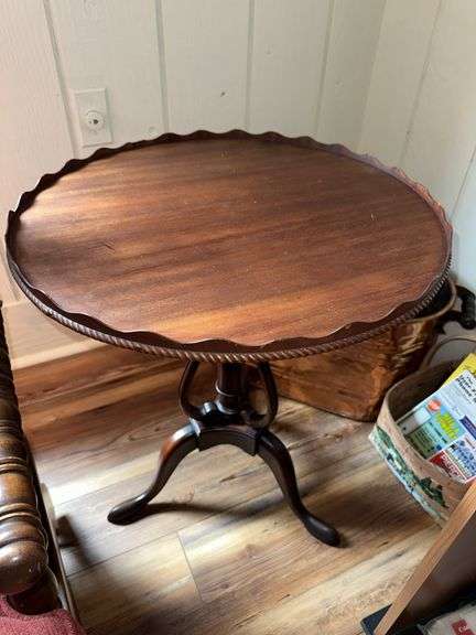 Pie crust top antique side table image