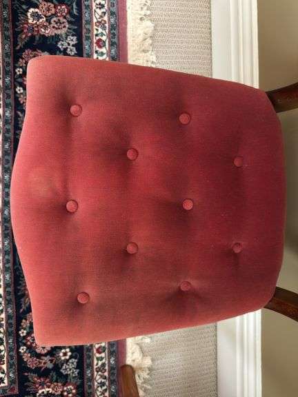 Antique roseback Walnut chair with tufted seat
