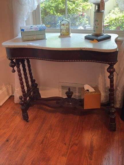Vintage marble top sofa table image